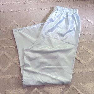 Light Ice Blue Satin Wide Leg Pants